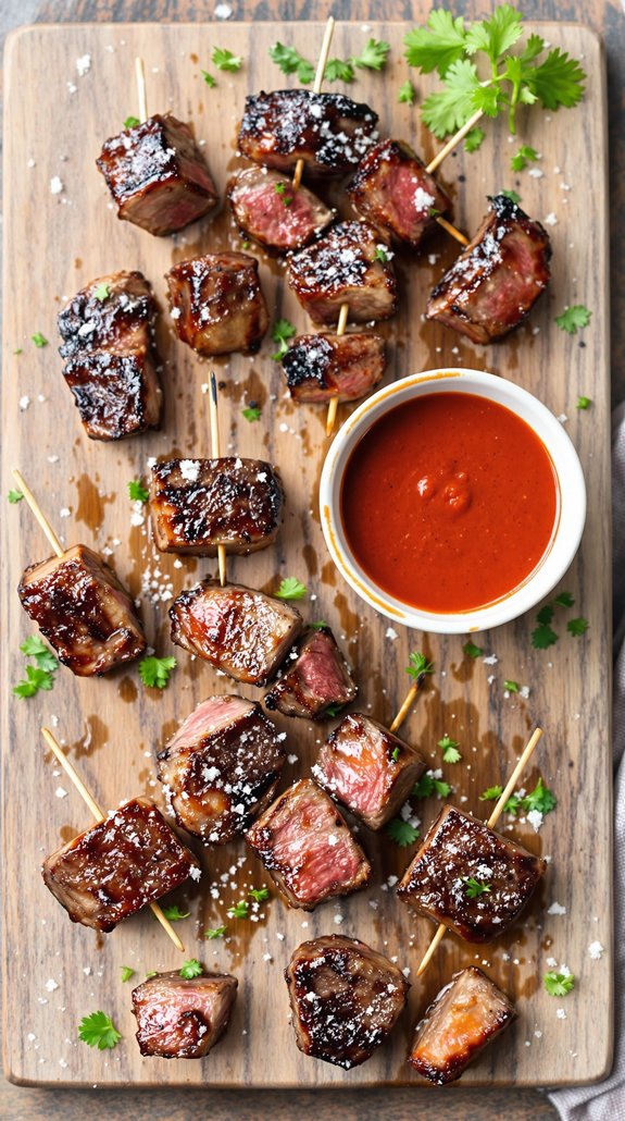 spicy juicy bloody steak bites
