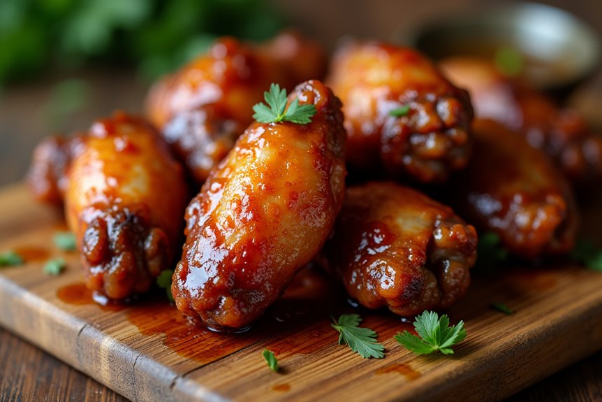 sticky brown sugar glazed chicken wings