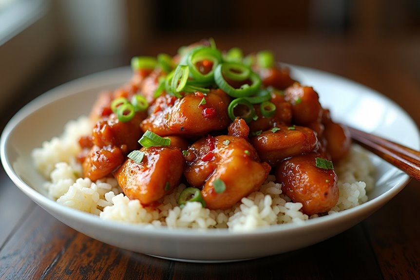 sweet saucy bourbon glazed chicken