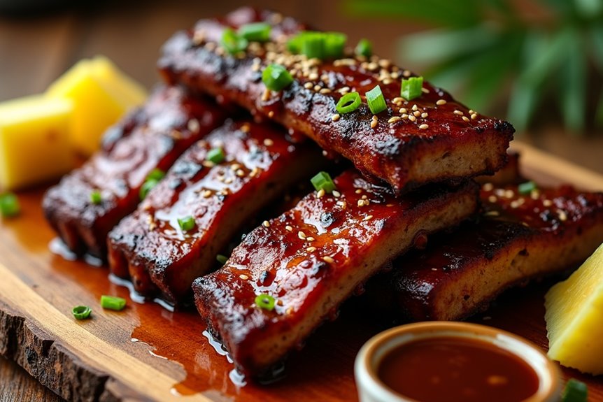 sweet savory hawaiian pork ribs