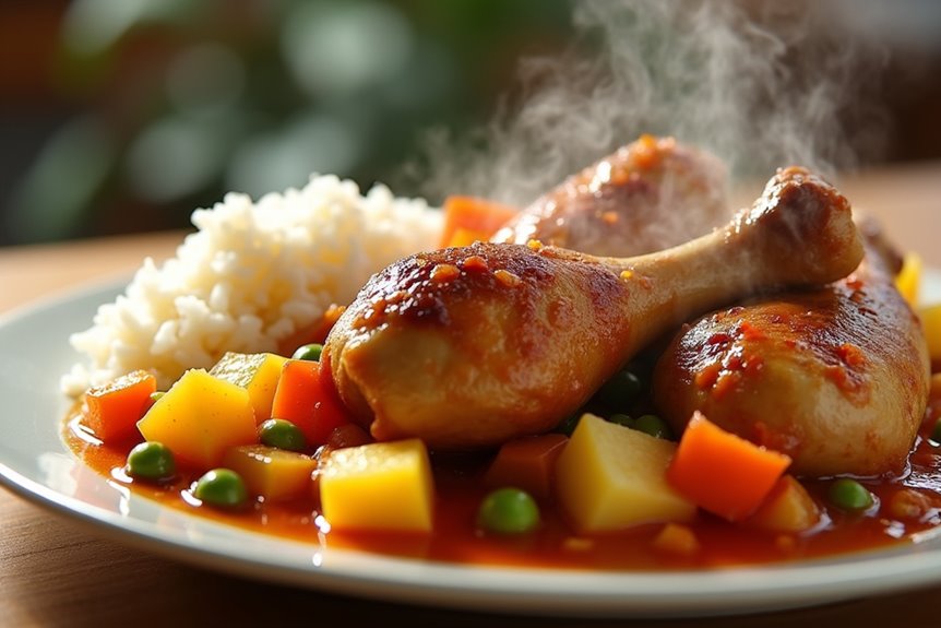 sweet tangy pineapple chicken afritada