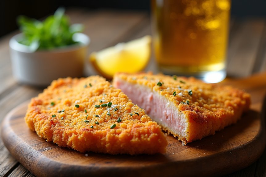 tender crispy golden brown german schnitzel