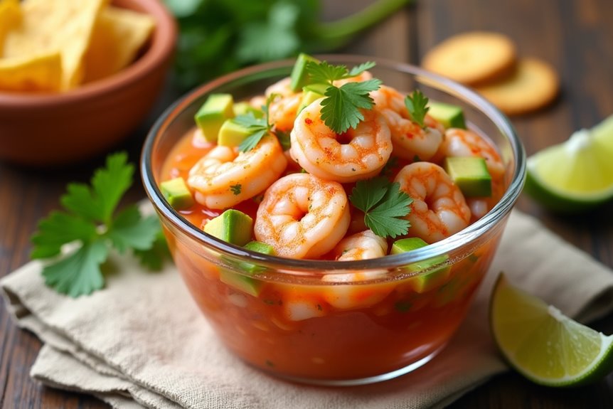 tender shrimp tangy lime creamy avocado