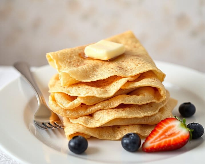 thin consistent golden brown crepes