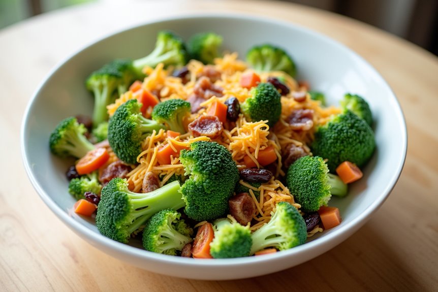 vibrant broccoli salad with crunchy toppings