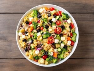 vibrant italian mediterranean pasta salad