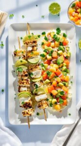 vibrant seafood fusion with tropical accents