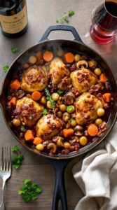 wine braised chicken dish