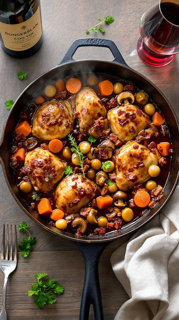 wine braised chicken dish