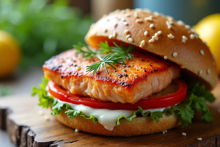 zesty simple fresh mediterranean salmon burgers